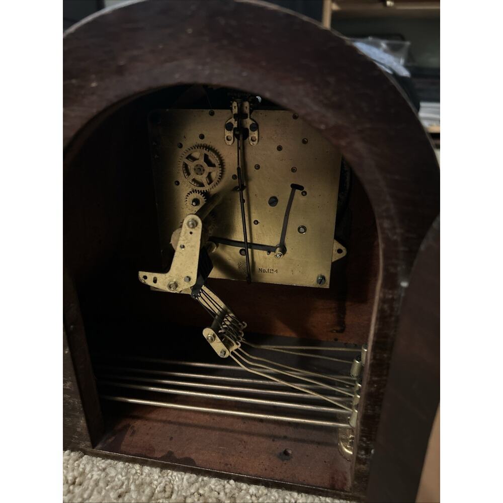 Antique Seth Thomas No. 124 Westminster Chime Mantel Clock Working USA 8 Day Key - Picture 8 of 11
